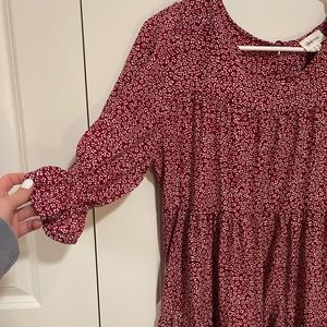 Floral red flowy dress